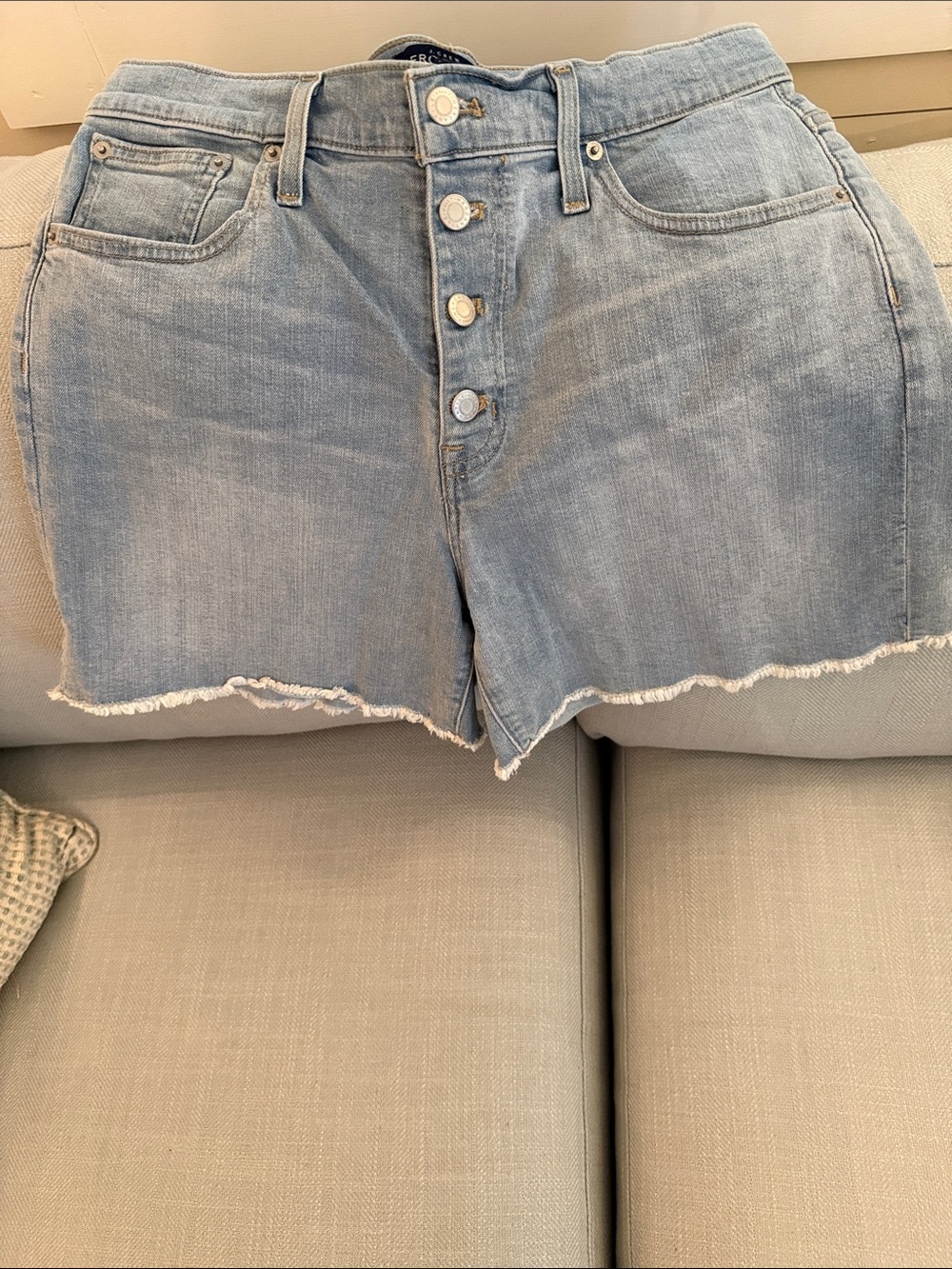 J. Crew Light Wash Button-Front Denim Cutoff Shorts